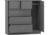 Nevada Full Grey Low Wardrobe - inside
